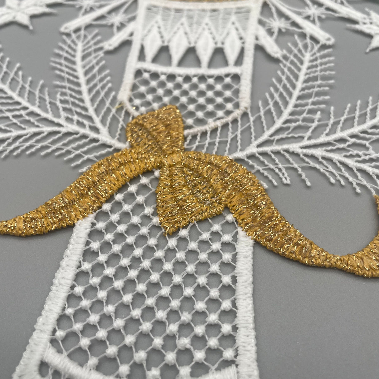 Fensterbild Weihnachten Plauener Spitze Kerze von Wimpelberg