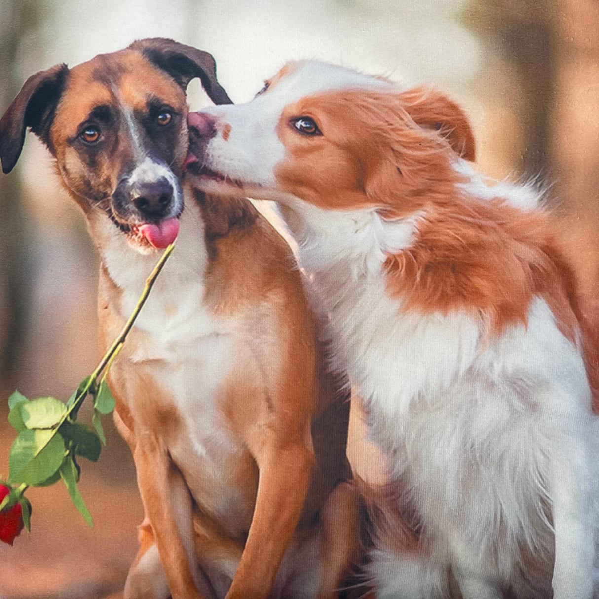 Kissenhülle zwei Hunde | 40x40cm von Wimpelberg