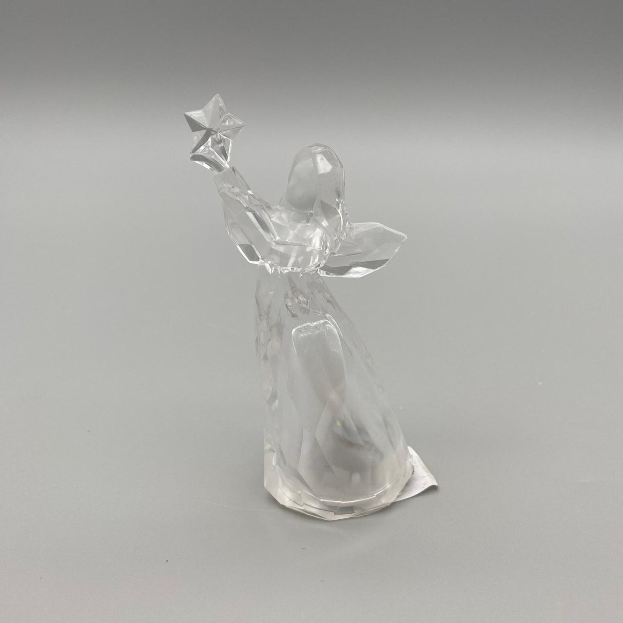 Weihnachtsengel 11 cm – Klarer Acryl mit Licht | Weihnachten Dekofigur Engel mit Stern in der Hand von Wimpelberg