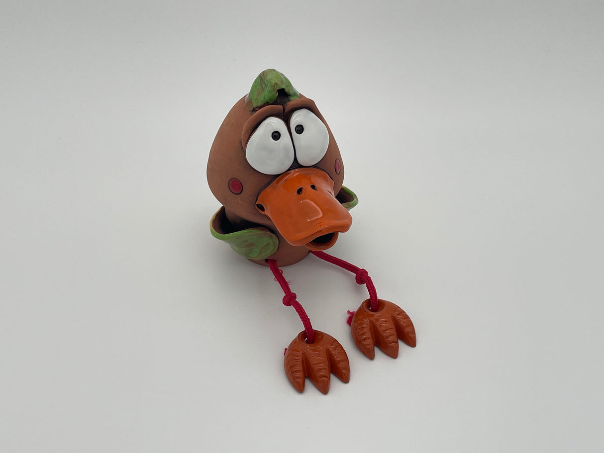 Kantensitzer "Ente und Hund" orange-braun von Wimpelberg