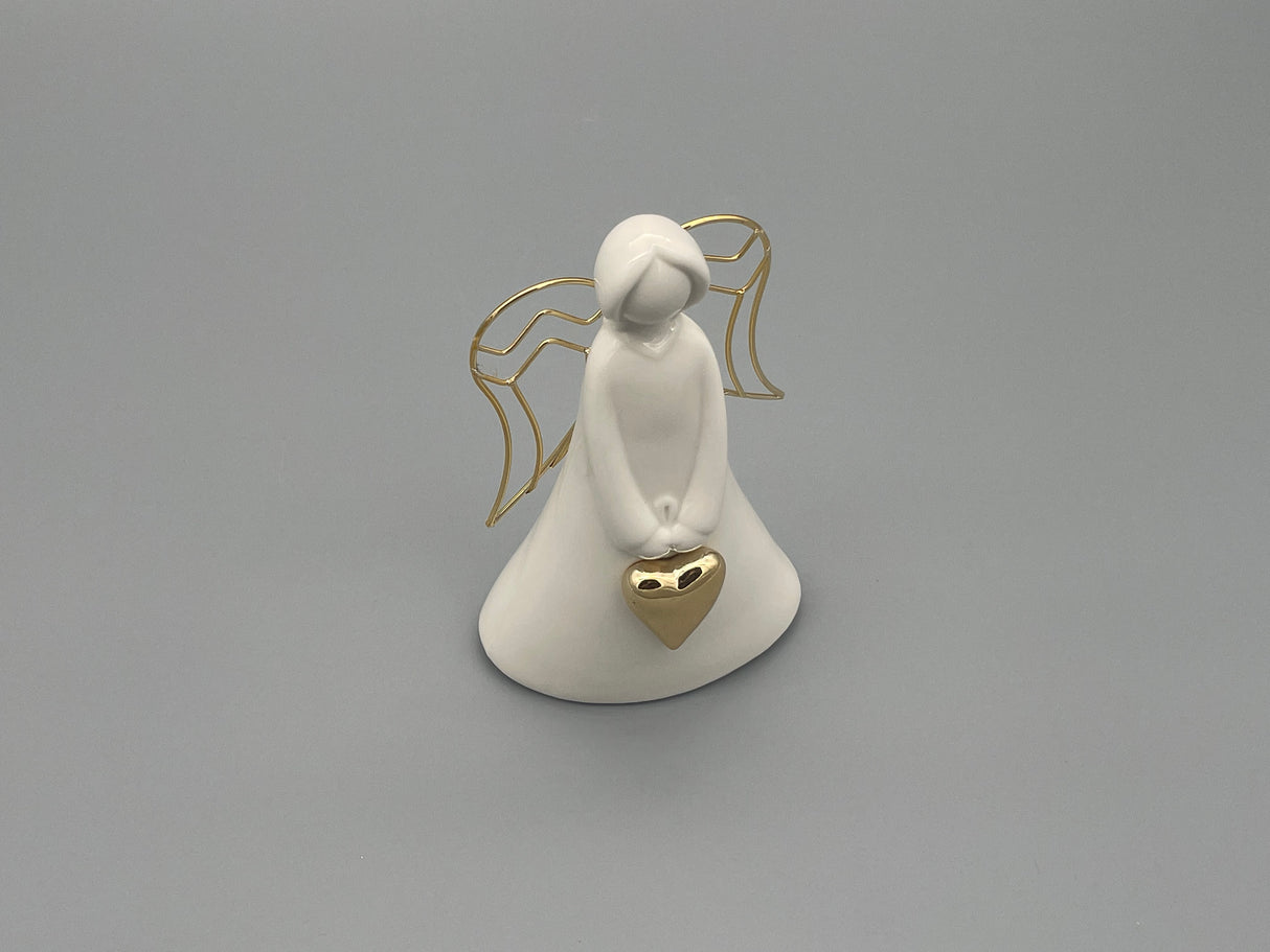 Porzellan Weihnachtsengel "Goldherz" | Formano Weihnachten weiß von Wimpelberg