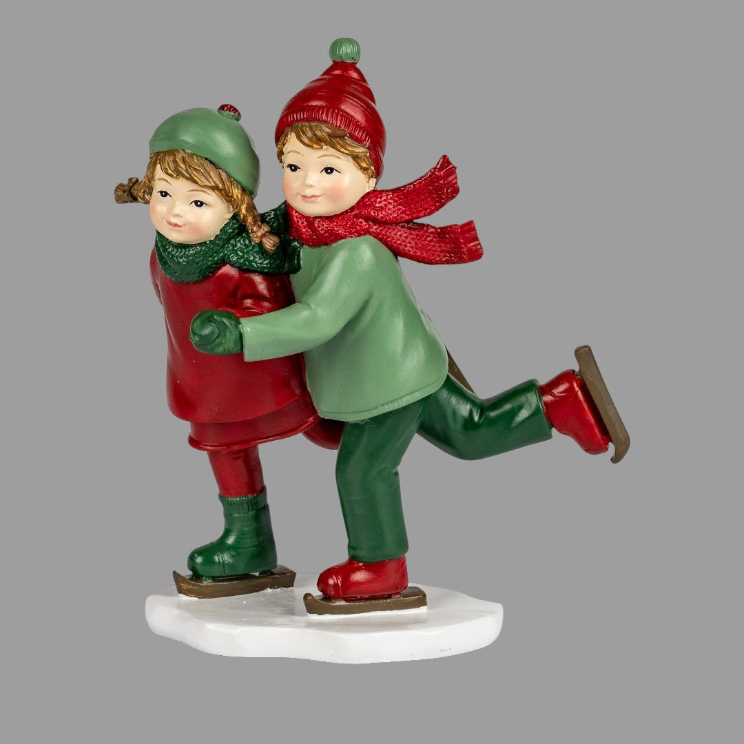 Dekofigur „Kinderpaar Nostalgie“ – 15 cm, Weihnachtsfigur Formano