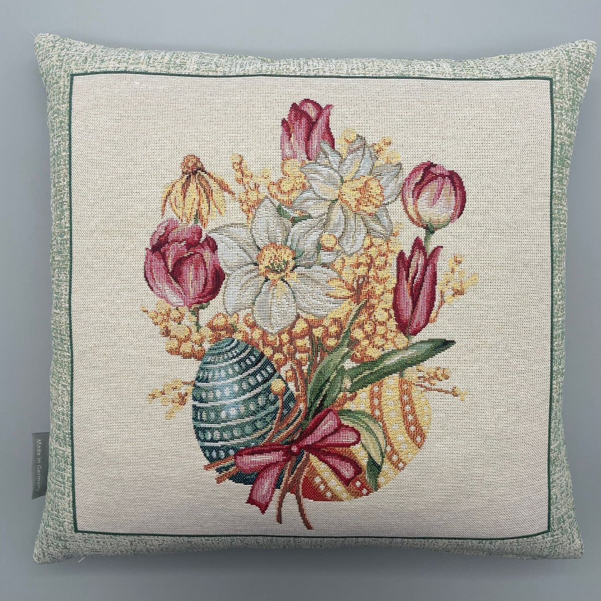 Kissenhülle Gobelin "Osterbouquet" 45x45cm | Osterkissen Deko von Wimpelberg