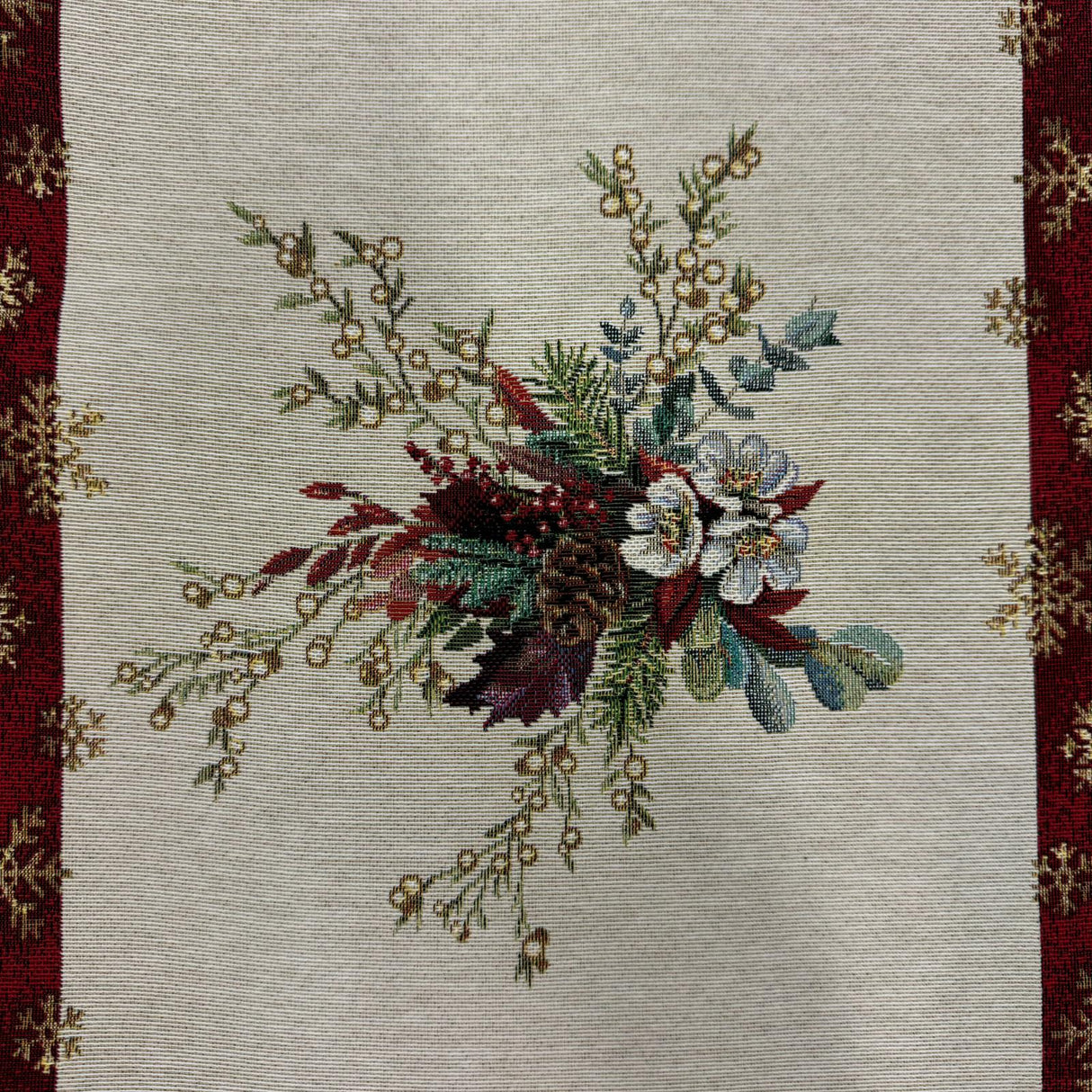 Weihnachtsläufer 38x100 cm mit zierlichem Gesteck | Weihnachtsdeko Tischdeko von Wimpelberg