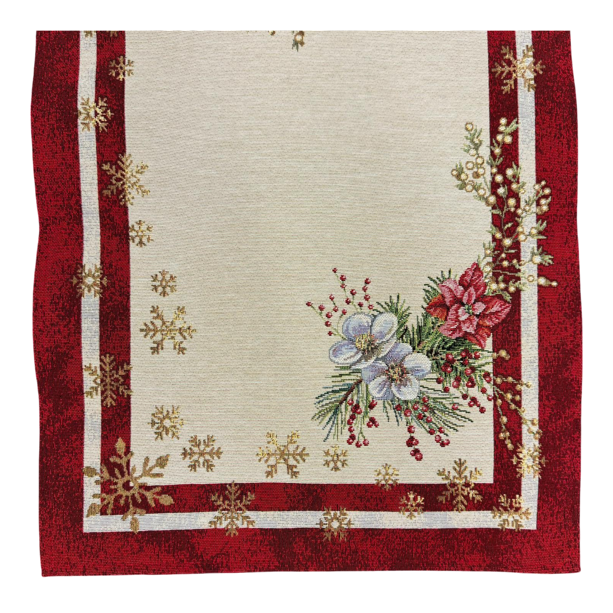 Weihnachtsläufer 38x100 cm mit zierlichem Gesteck | Weihnachtsdeko Tischdeko von Wimpelberg