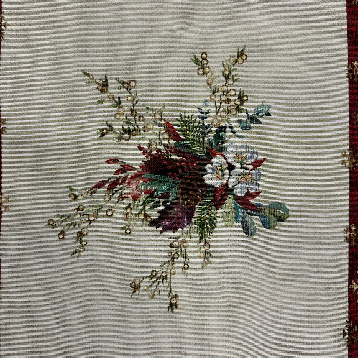 Weihnachts Gesteck Gobelin-Läufer 45x140 cm | Weihnachtsläufer von Wimpelberg