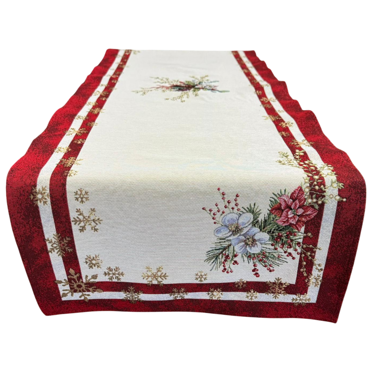 Weihnachts Gesteck Gobelin-Läufer 45x140 cm | Weihnachtsläufer von Wimpelberg