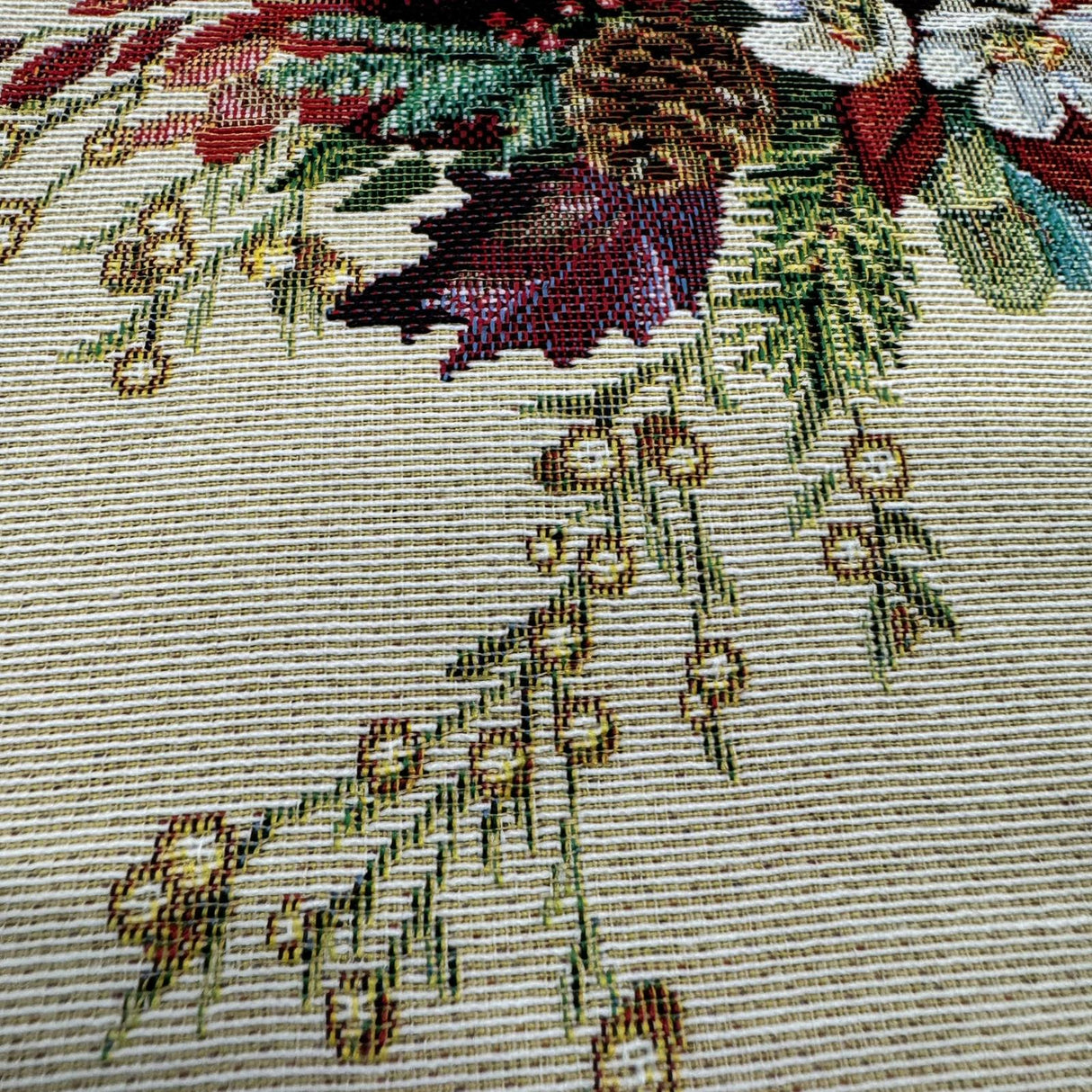 Weihnachts Gesteck Gobelin-Läufer 45x140 cm | Weihnachtsläufer von Wimpelberg