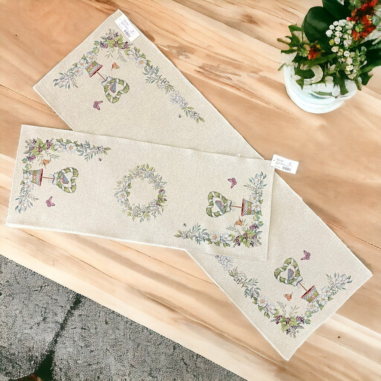 Läufer Gobelin "Garten" 38x100cm, 45x140cm | Tischdeko für den Garten von Wimpelberg