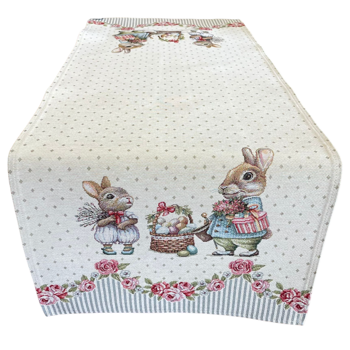 Läufer Gobelin "Ostergirlande" 38x100cm | Osterläufer als Tischdeko von Wimpelberg