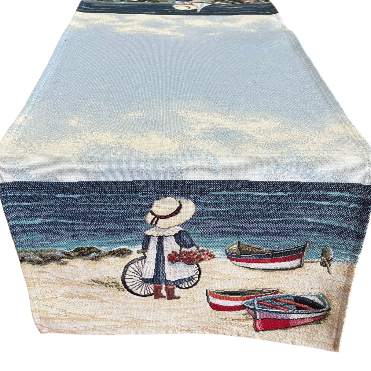 Läufer Gobelin "Strandidylle" 36x100cm | Sommerläufer von Wimpelberg