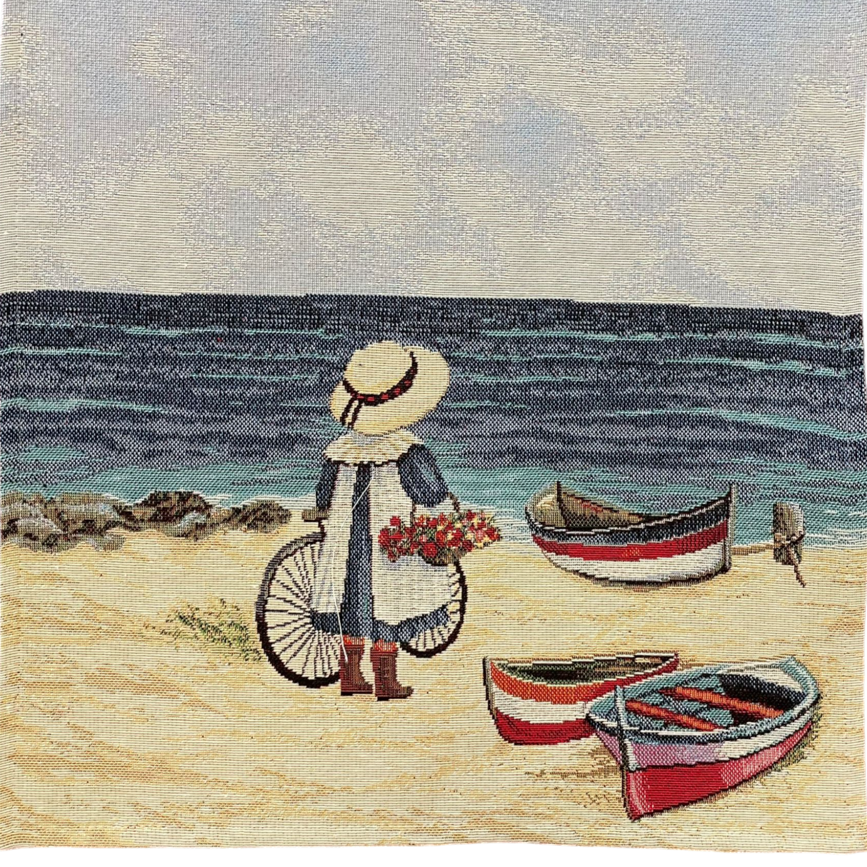 Läufer Gobelin "Strandidylle" 36x100cm | Sommerläufer von Wimpelberg