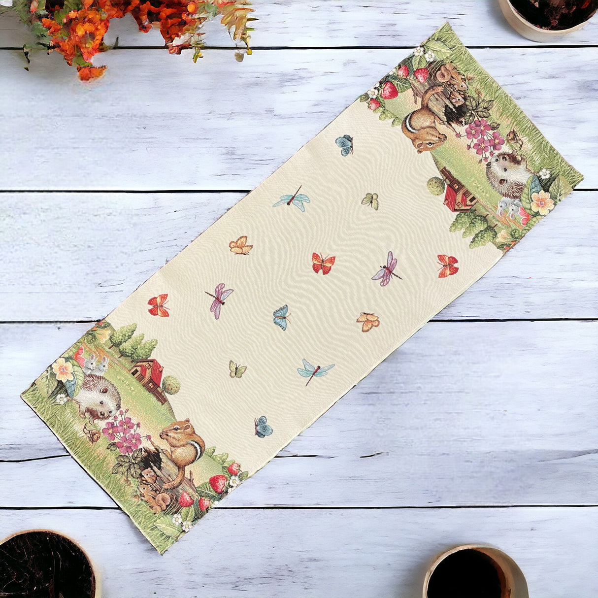 Läufer Gobelin "Tiere" 38x100cm | Tischdeko Tiere von Wimpelberg