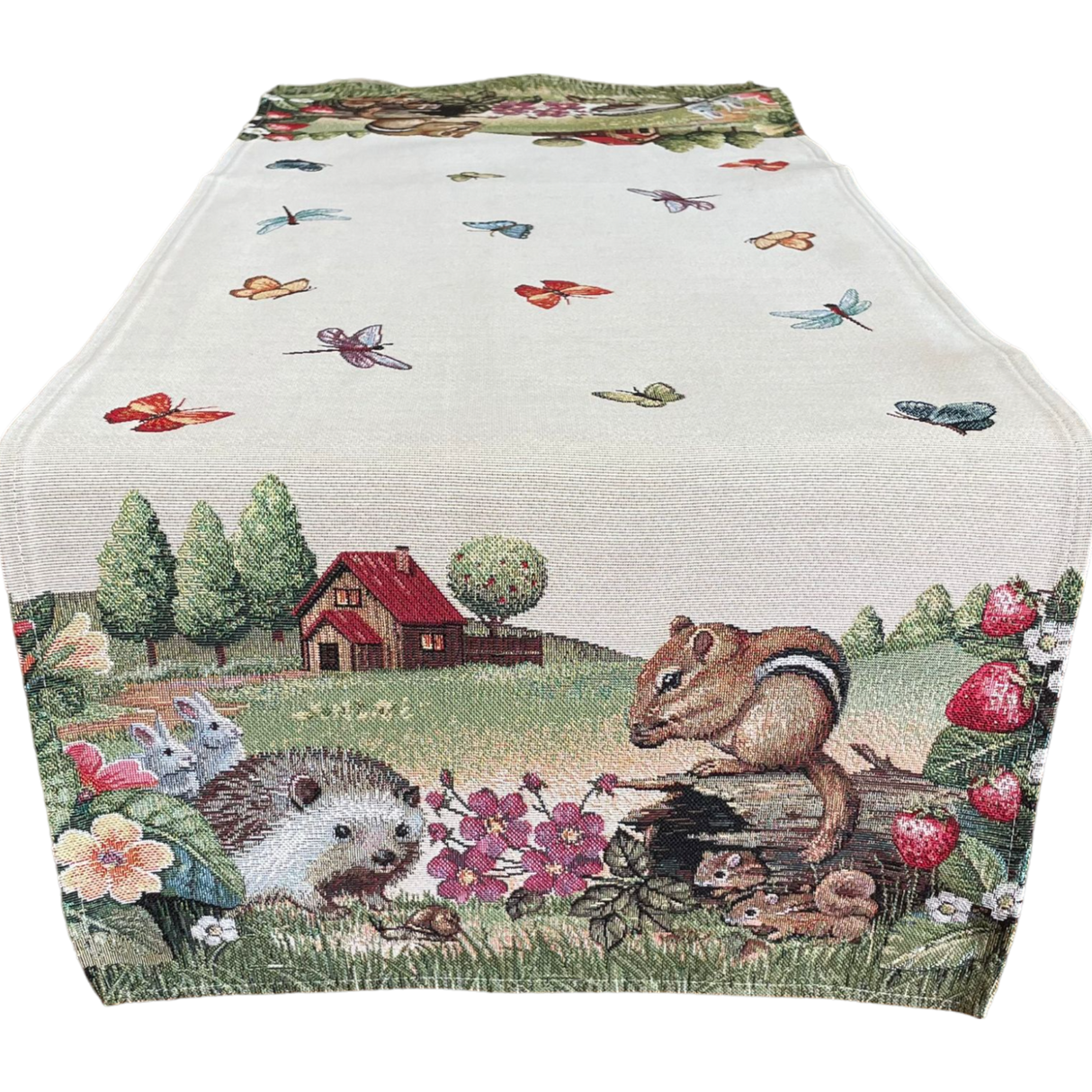 Läufer Gobelin "Tiere" 38x100cm | Tischdeko Tiere von Wimpelberg