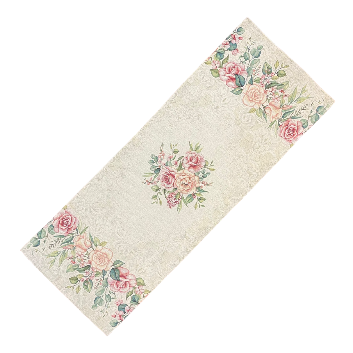 Läufer Gobelin mit schmalem Saum Padua-Rosenstrauß | 40x100 und 45x140cm 40x100cm von Wimpelberg