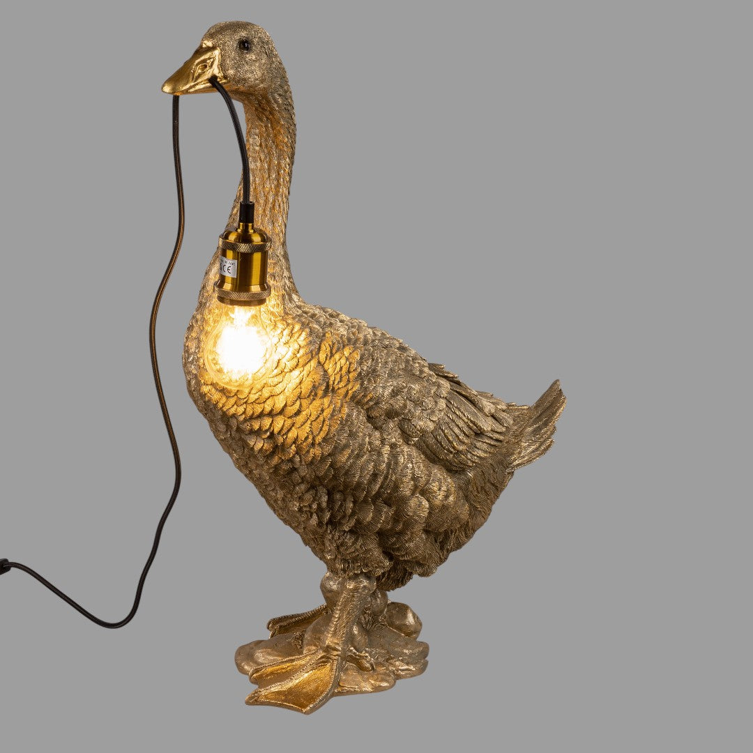 Formano Lampe „Gans“ – Antik-Gold, 60x44x22 cm | Dekolampe