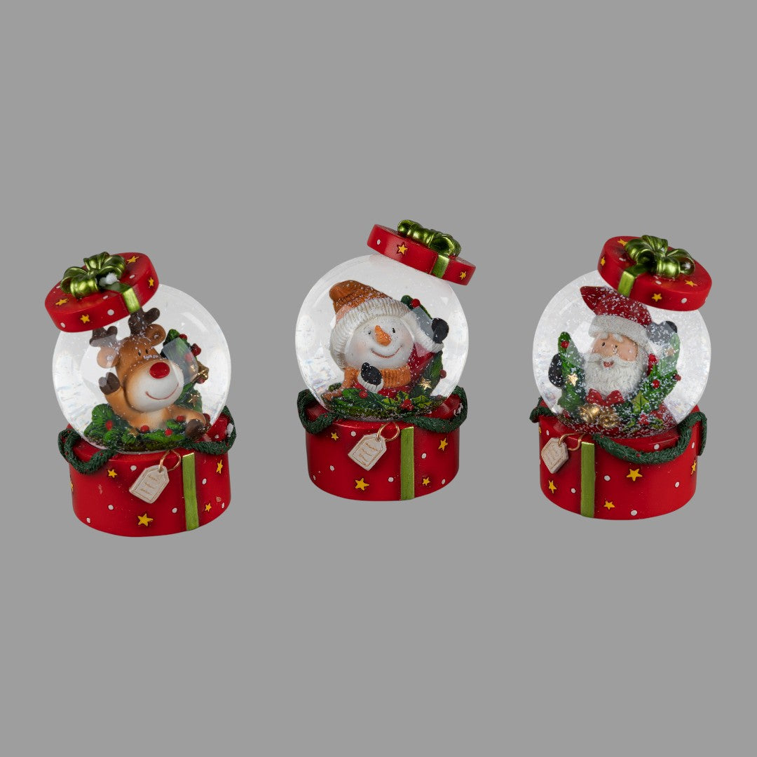 Formano Schneekugel „Geschenkbox“ – 10 cm | Weihnachtsdeko