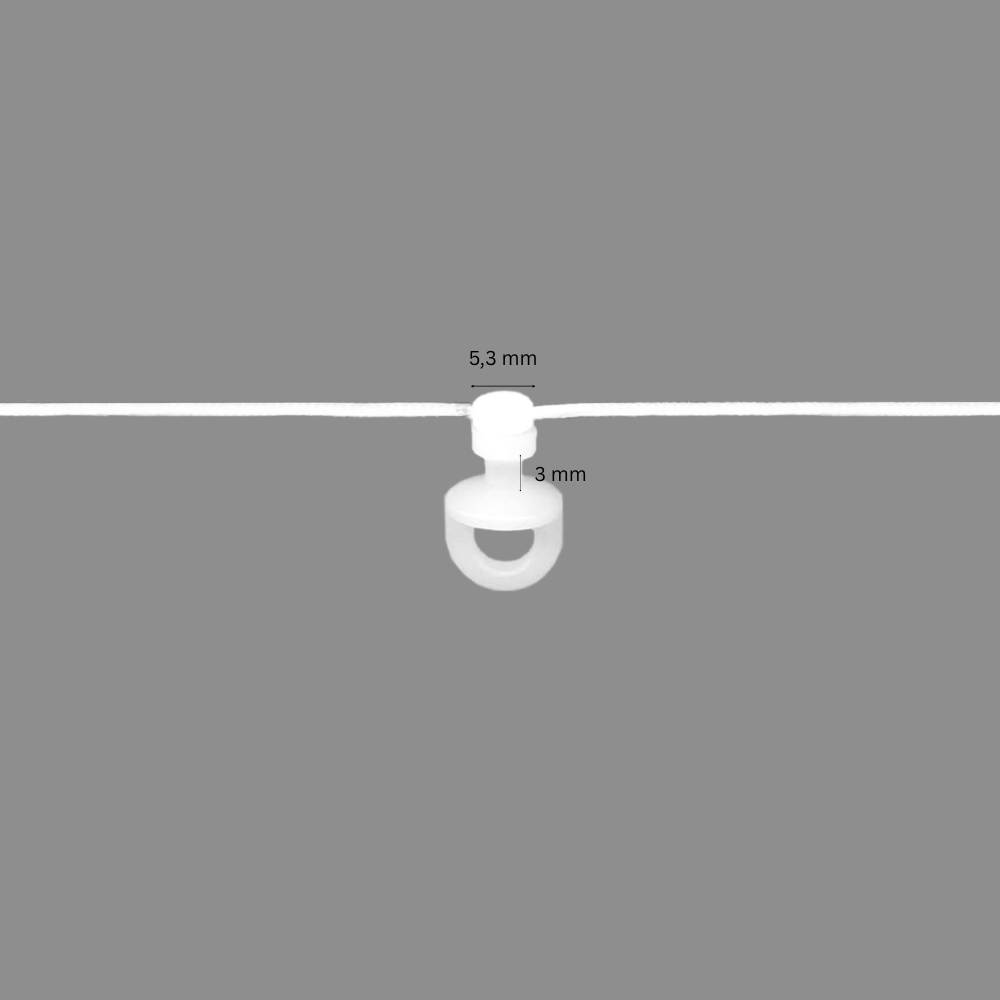 Kordel mit Drehgleiter d5,3mm, Abstand 6cm für Wellenband "Newave" / 2/51