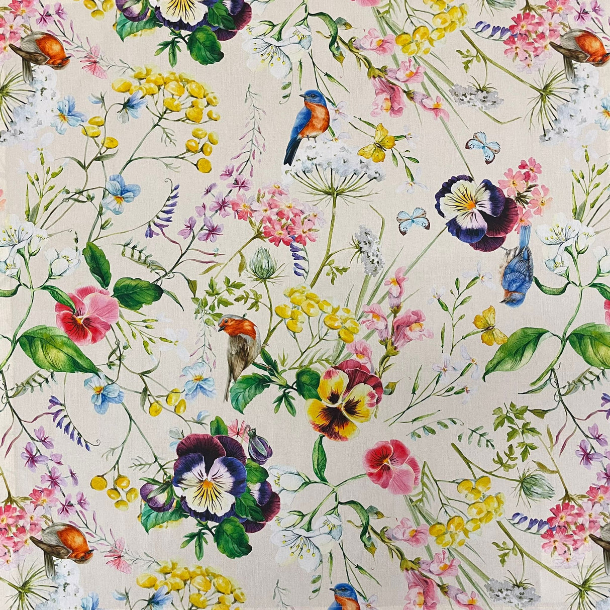 Decke 85x85cm "Gartenrotschwanz" | Tischdecke Frühling/Sommer von Wimpelberg