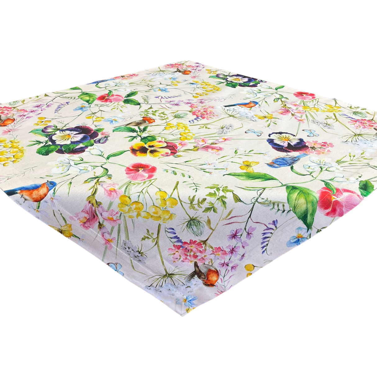 Decke 85x85cm "Gartenrotschwanz" | Tischdecke Frühling/Sommer von Wimpelberg