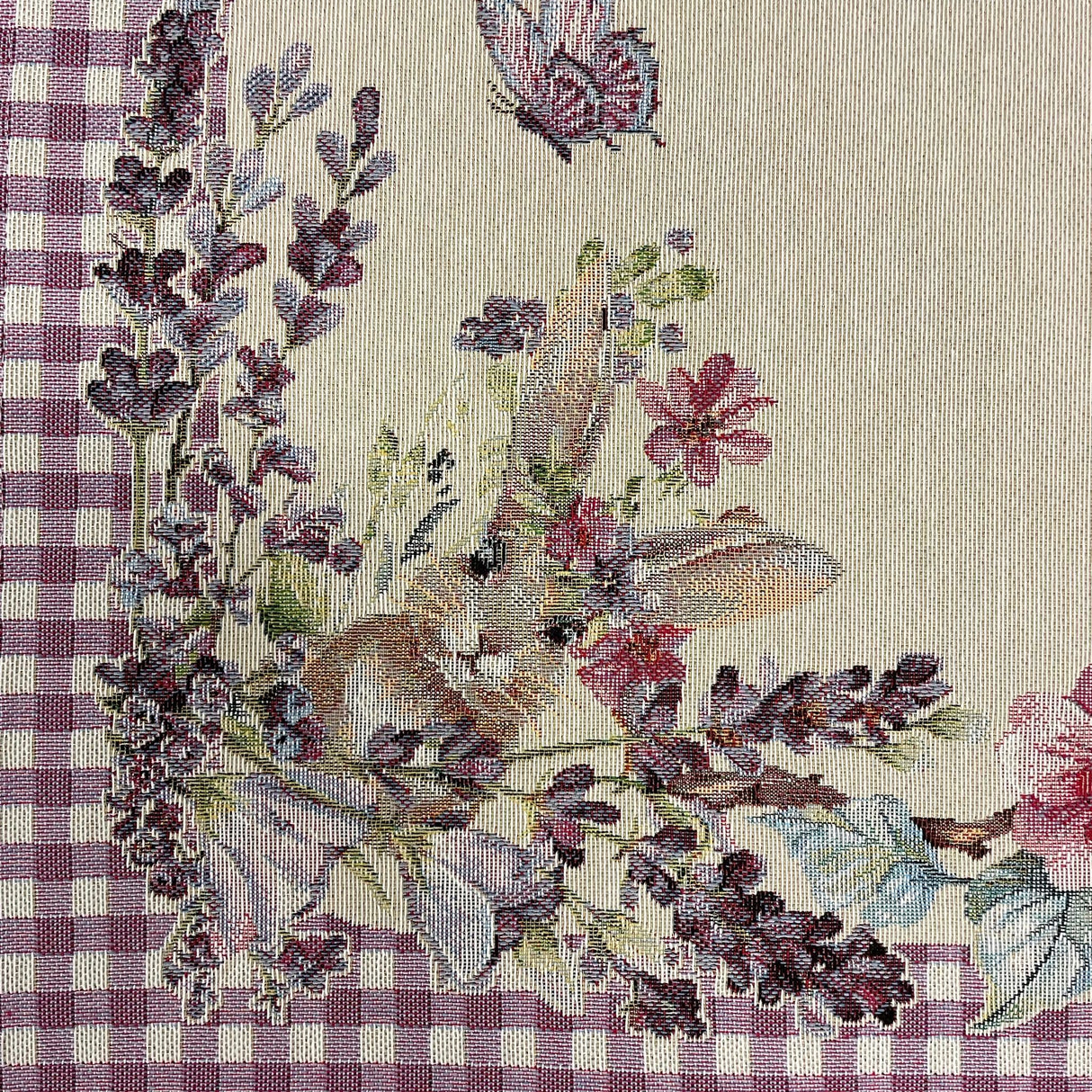 Decke Ostern Hase mit schmalem Saum Gobelin Hase lila | Tischdecke für Ostern von Wimpelberg