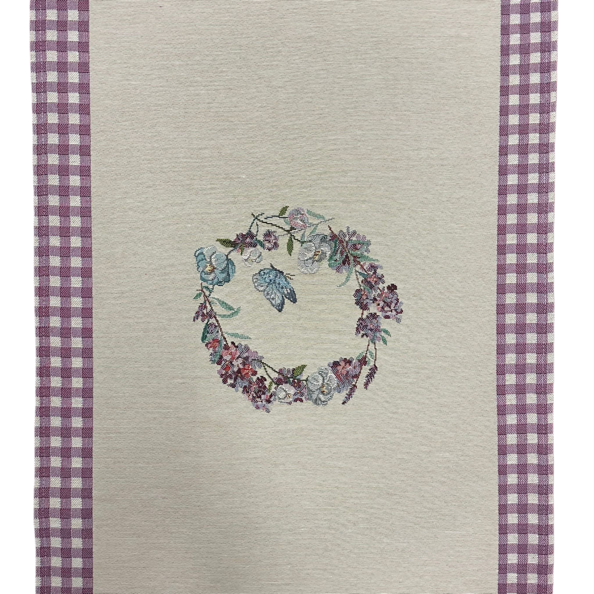 Läufer Ostern Frühling mit schmalem Saum Gobelin Hase lila | Tischläufer Ostern von Wimpelberg