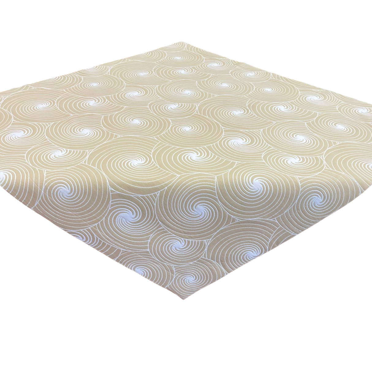 Decke 85x85cm weiß-beige Julia | Tischdecke Kreismuster von Wimpelberg