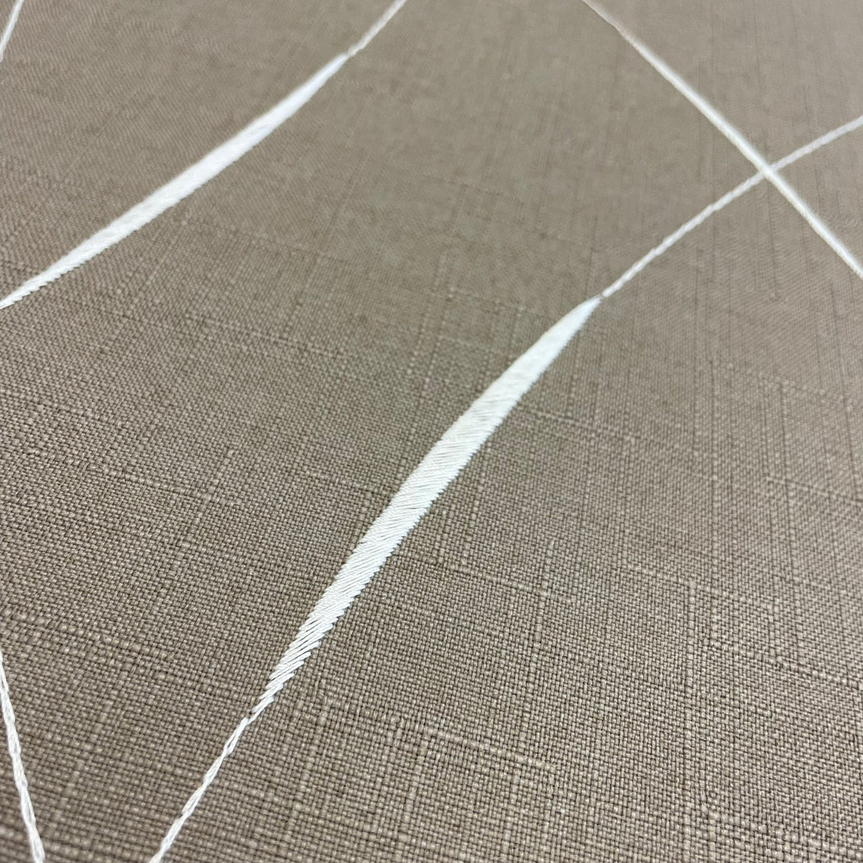 Decke Streifen 85 x 85cm beige/dunkel | Tischdekoration grau von Wimpelberg