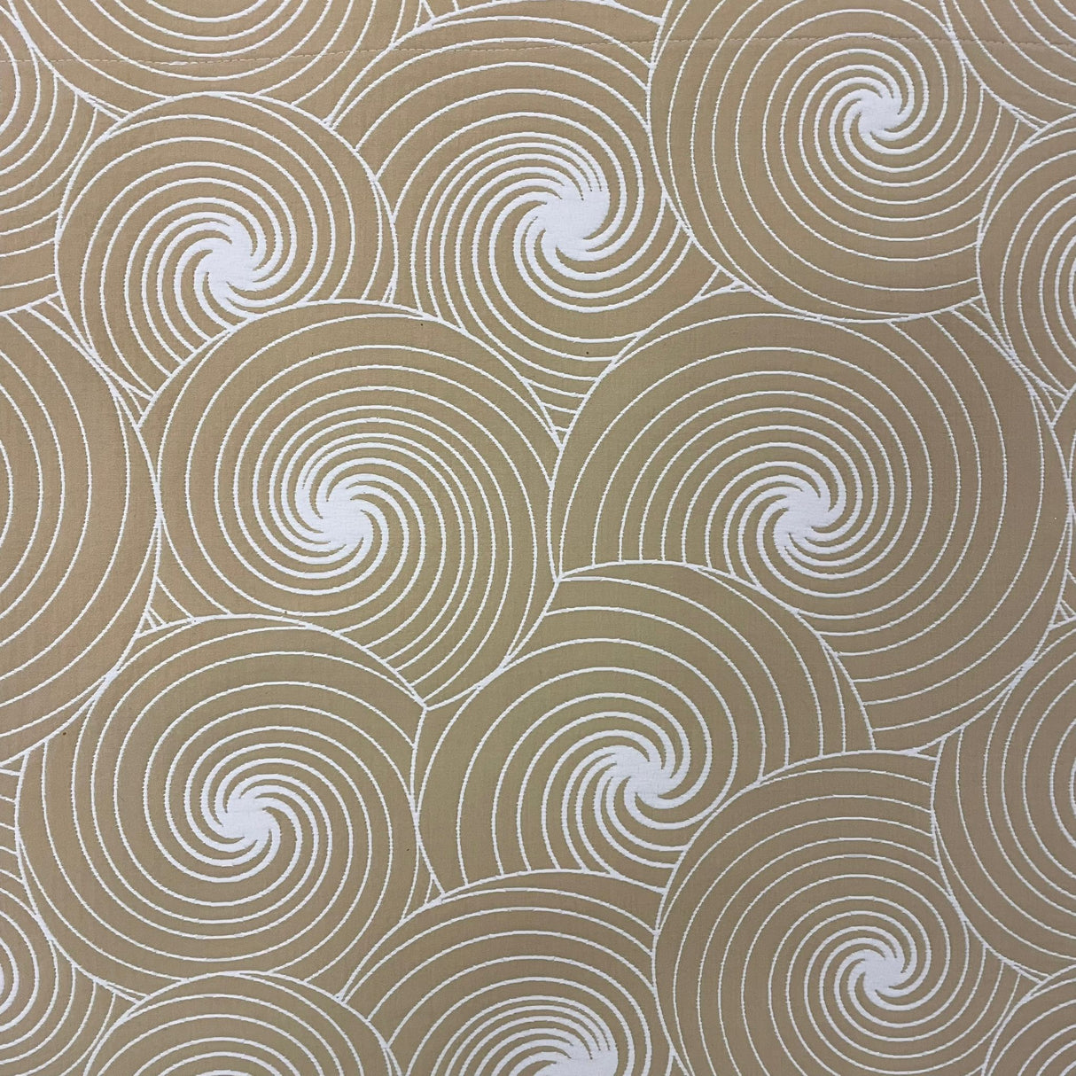 Decke 85x85cm weiß-beige Julia | Tischdecke Kreismuster von Wimpelberg