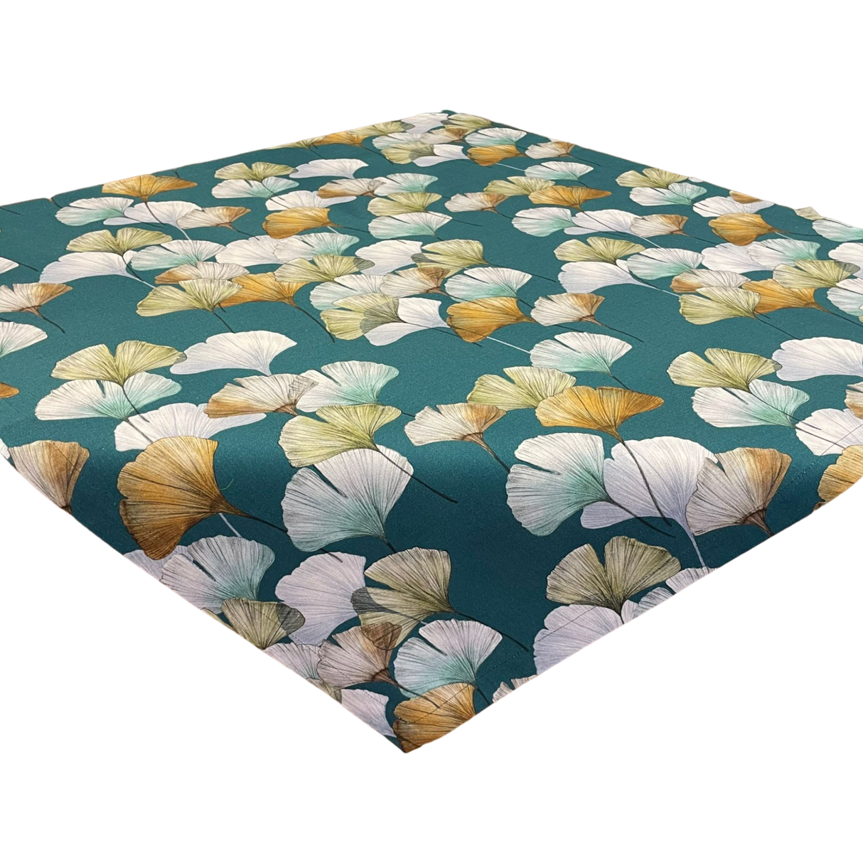 Decke 85x85 cm Ginkgo – Petrol, 100% Baumwolle | Sommerdeko von Wimpelberg
