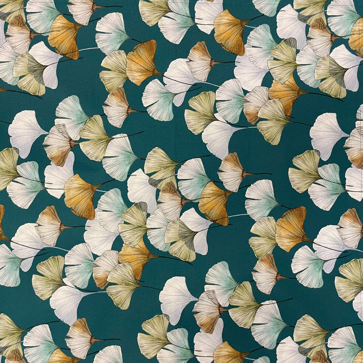 Decke 85x85 cm Ginkgo – Petrol, 100% Baumwolle | Sommerdeko von Wimpelberg