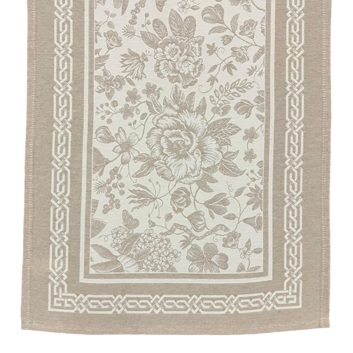 Läufer Gobelin "jara beige" 40x100cm, 45x140cm mit schmalem Saum | Tischläufer von Wimpelberg