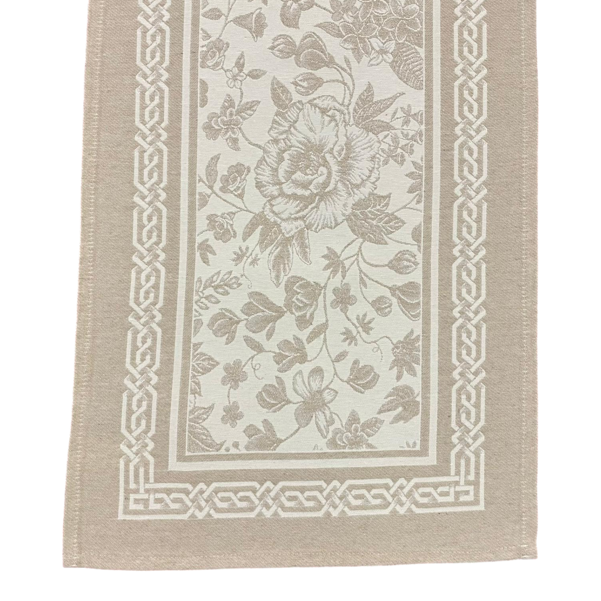 Läufer Gobelin "jara beige" 40x100cm, 45x140cm mit schmalem Saum | Tischläufer von Wimpelberg