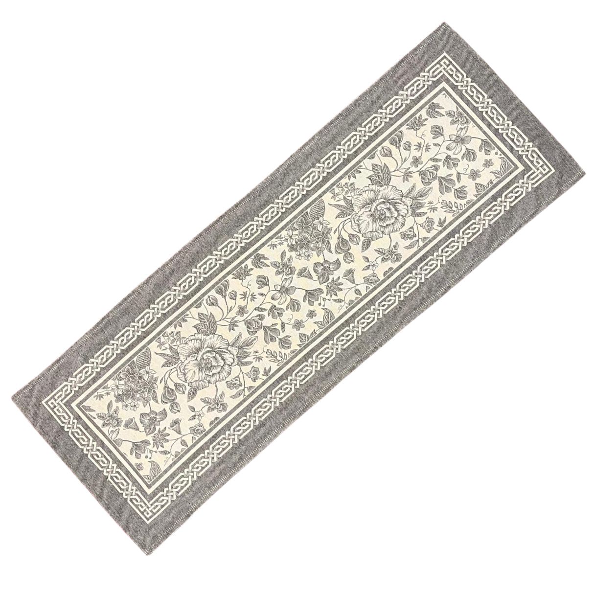 Läufer Gobelin "jara dunkelgrau" 40x100cm und 45x140cm mit schmalem Saum | Tischläufer von Wimpelberg