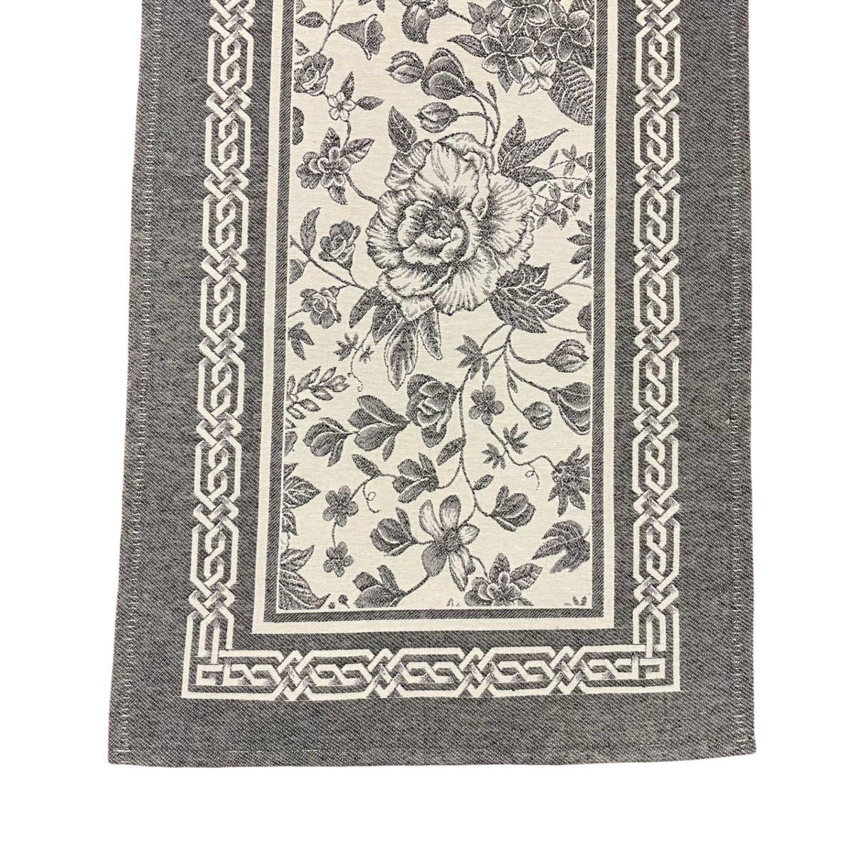 Läufer Gobelin "jara dunkelgrau" 40x100cm und 45x140cm mit schmalem Saum | Tischläufer von Wimpelberg