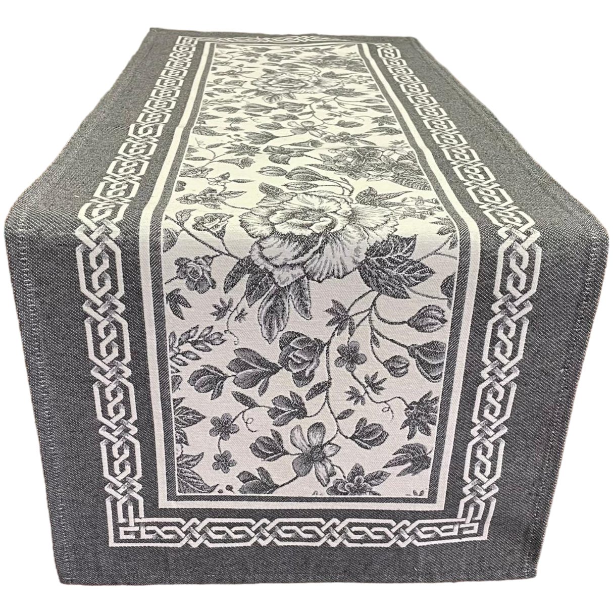 Läufer Gobelin "jara dunkelgrau" 40x100cm und 45x140cm mit schmalem Saum | Tischläufer von Wimpelberg