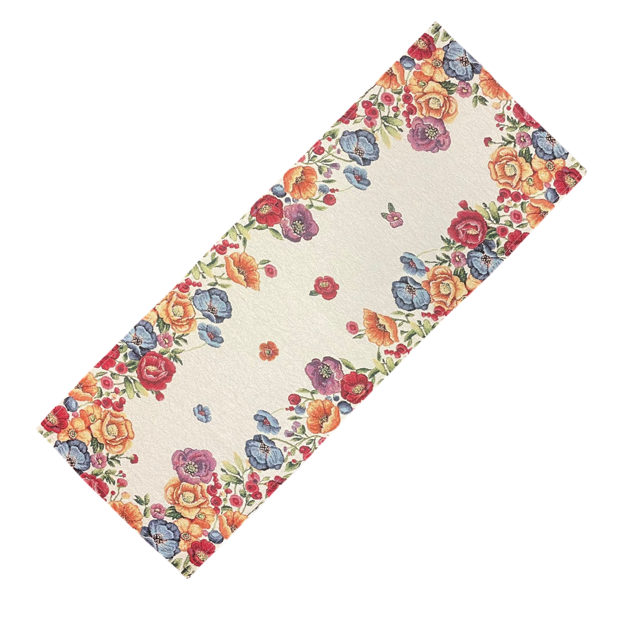 Läufer Hispalis 40x100cm Gobelin mit schmalem Saum | Blumen Läufer bunt von Wimpelberg