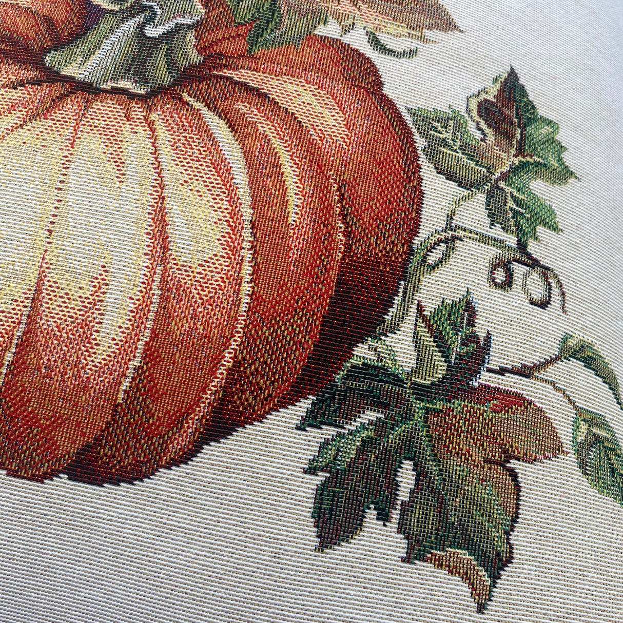 Kissenhülle 45x45 cm mit Kürbis und Vogel Motiv – Gobelin | Herbstdeko Kissenhülle Herbst von Wimpelberg