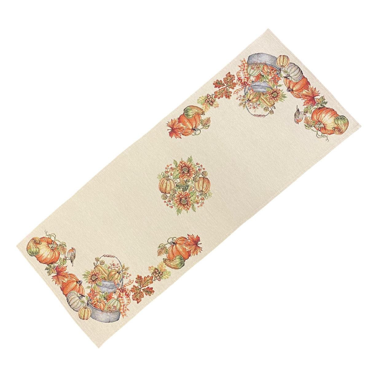 Läufer mit Vogel- und Eimer-Motiv aus Gobelin – 40x100 cm und 45x140 cm | Herbstdeko 40x100cm von Wimpelberg