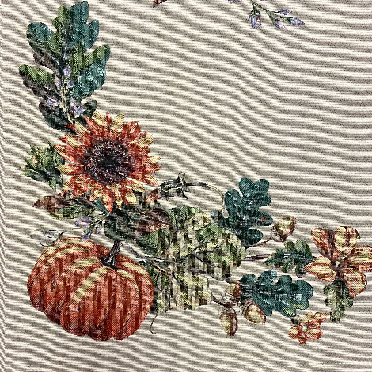 Gobelin-Läufer Kürbis & Sonnenblume – 40x100 cm, 45x140 cm | Herbstdecke Deko von Wimpelberg
