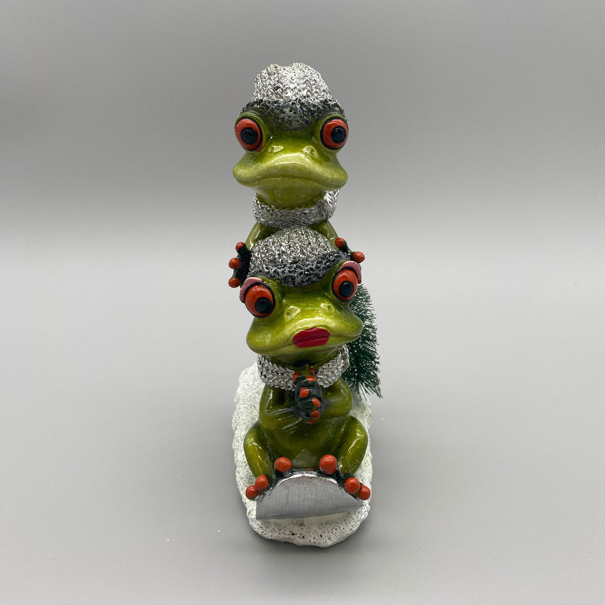 Deko Winterfrosch Paar mit Mütze & Schal | Deko Winter Frosch von Wimpelberg