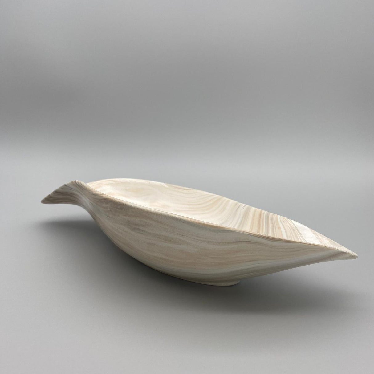 Deko-Schale 36 cm – Keramik mit matter, creme-braun | Dekoobjekt modern von Wimpelberg