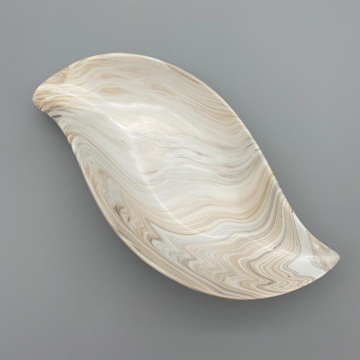 Deko-Schale 36 cm – Keramik mit matter, creme-braun | Dekoobjekt modern von Wimpelberg