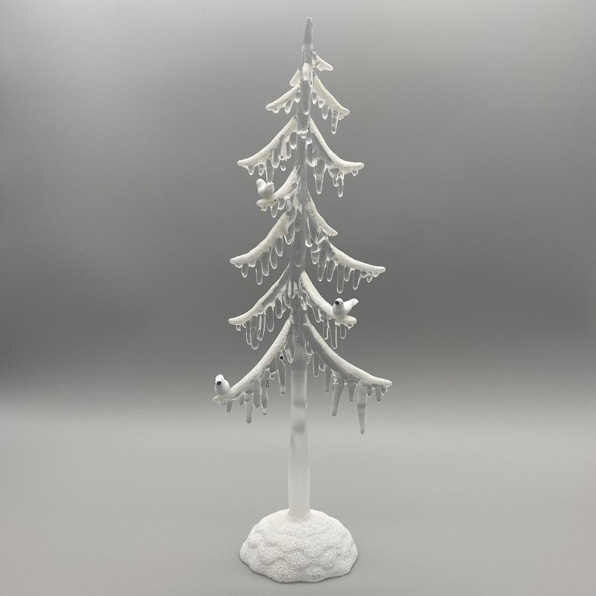 Deko Baum mit Vogel und Schnee-Dekor Acryl mit Licht | Winterdeko 45cm von Wimpelberg