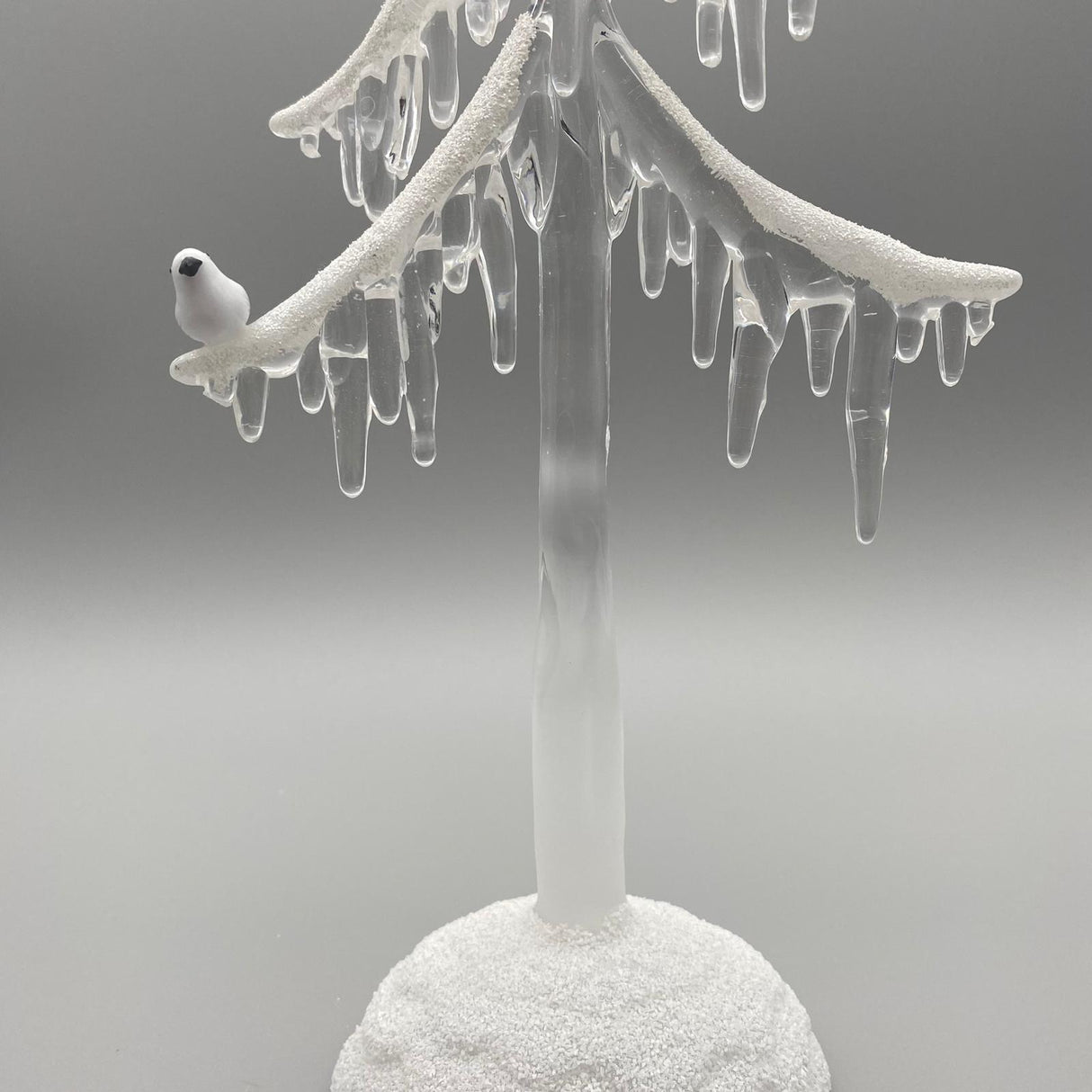 Deko Baum mit Vogel und Schnee-Dekor Acryl mit Licht | Winterdeko von Wimpelberg