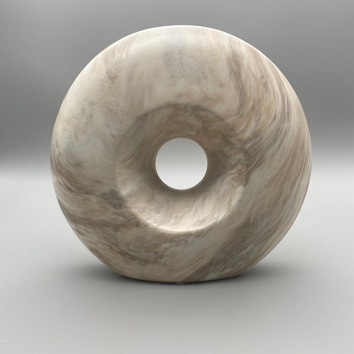 Runde Vase mit Loch 26 cm – Keramik mit matter, creme-braun | Deko Vase modern von Wimpelberg