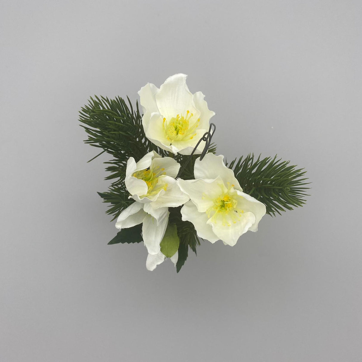 Christrose im Glastopf 21 cm – Weiß & Rosa | Deko Kunstpflanzen von Wimpelberg