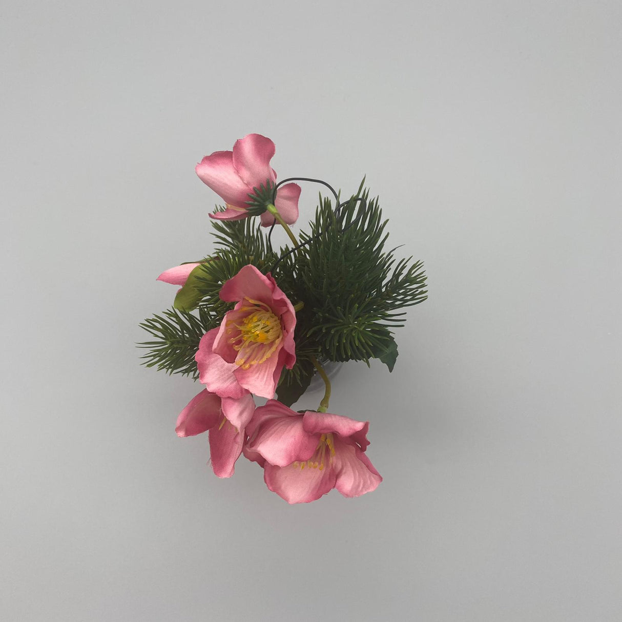 Christrose im Glastopf 21 cm – Weiß & Rosa | Deko Kunstpflanzen von Wimpelberg