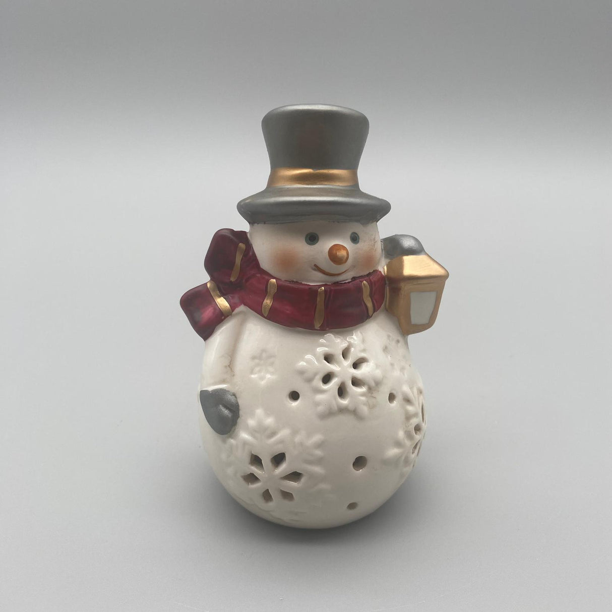 Schneemann mit LED-Licht und Timer – 13 cm | Weihnachtsdeko LED | Formano Weihnachten Schneemann mit Laterne von Wimpelberg