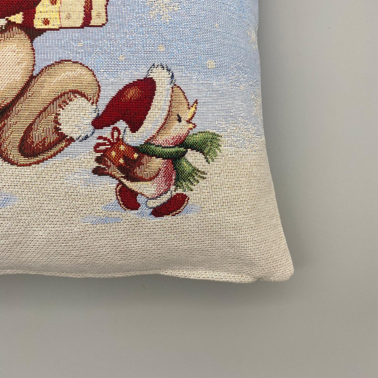 Gobelin Kissenhülle Weihnachten – Bärenmotiv "Bubu" 45x45 von Wimpelberg